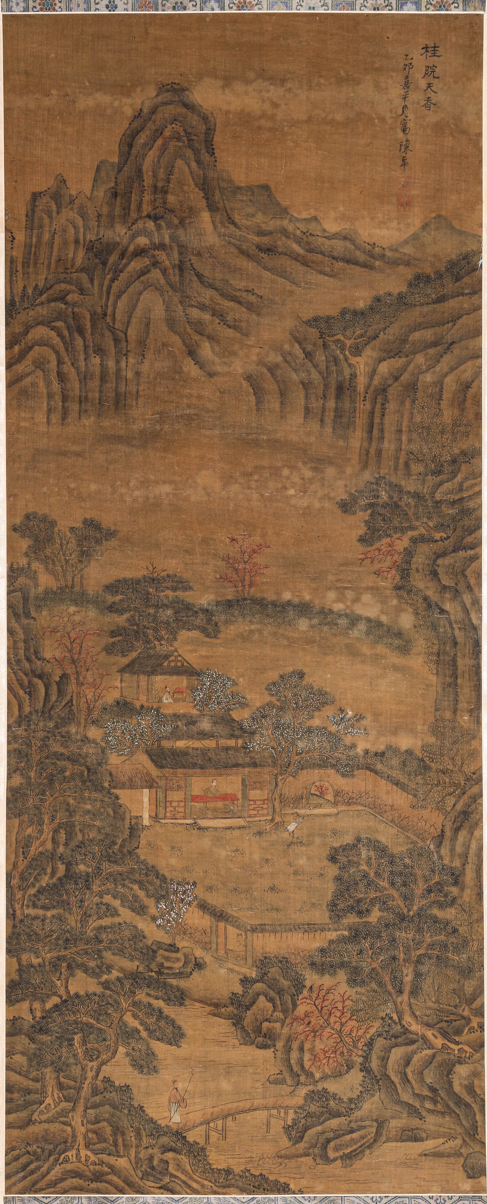 CHEN ZHUO (ACT. 17TH CENTURY), ATTRIBUTED TO, LANDSCAPE WITH FIGURES: CHEN ZHUO (ACT. 17TH CENTURY), ATTRIBUTED TO, LANDSCAPE WITH FIGURES Dimensions: Width: 42.5 cm (16.73 in) x Height: 104.0 cm (40.94 in). All measurements are approximate.