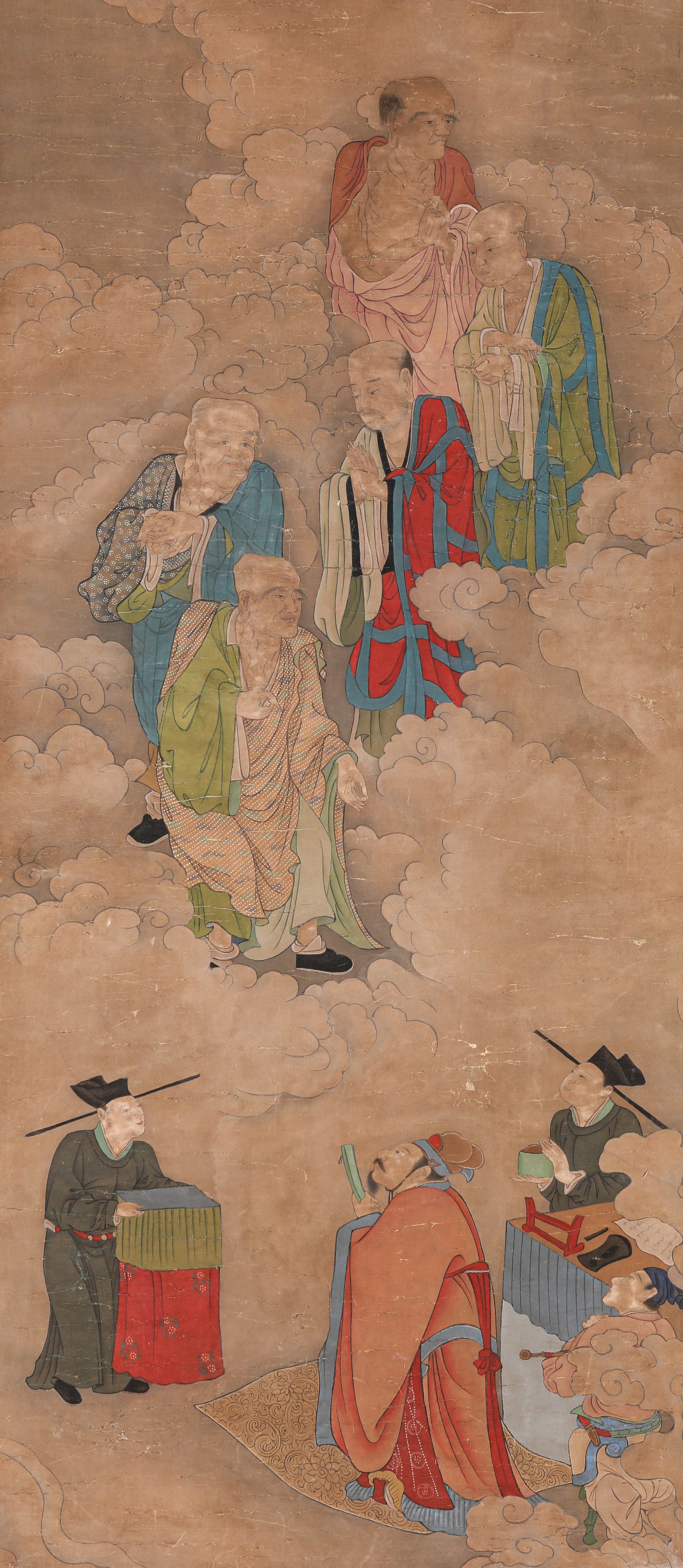 ANONYMOUS, ARHAT: ANONYMOUS, ARHAT Dimensions: Width: 39.5 cm (15.55 in) x Height: 90.0 cm (35.43 in). All measurements are approximate.
