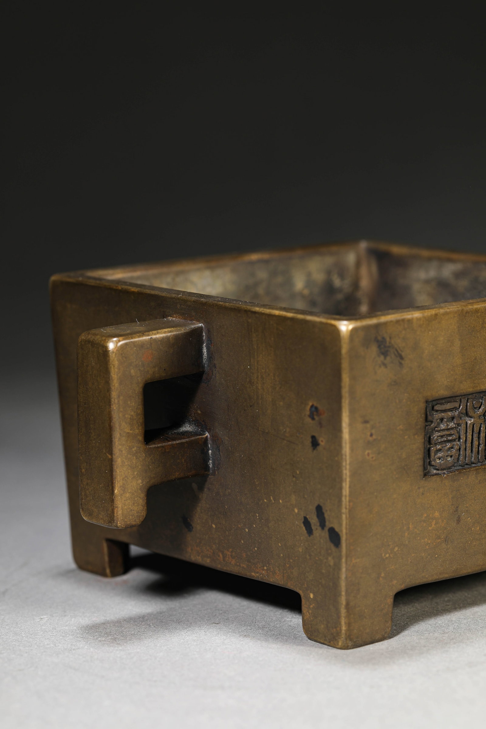 A BRONZE 'TROUGH-FORM' CENSER - 2