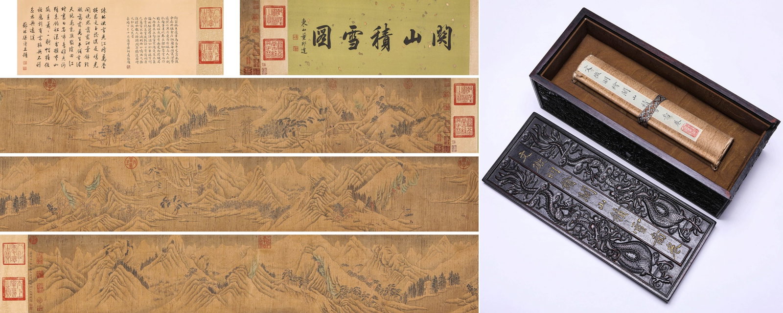 WEN ZHENGMING (1470-1559), ATTRIBUTED TO, SNOW ON THE MOUNTAIN PASS: WEN ZHENGMING (1470-1559), ATTRIBUTED TO, SNOW ON THE MOUNTAIN PASS Dimensions: Width: 610.0 cm (240.16 in) x Height: 29.0 cm (11.42 in). All measurements are approximate.