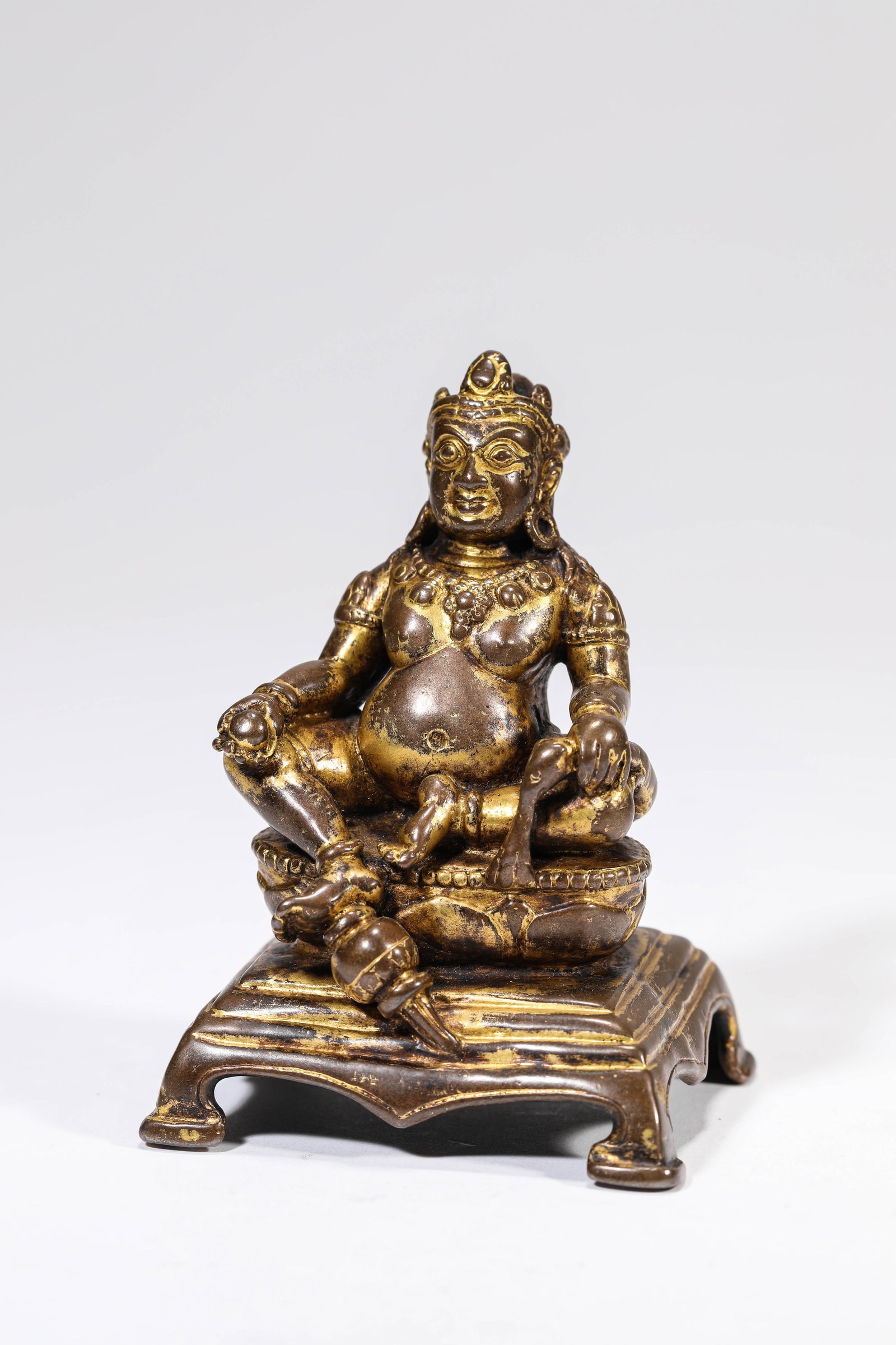 A 'TIBETAN PALA-STYLE' ALLOY BRONZE FIGURE OF YELLOW JAMBHALA (1 of 6)