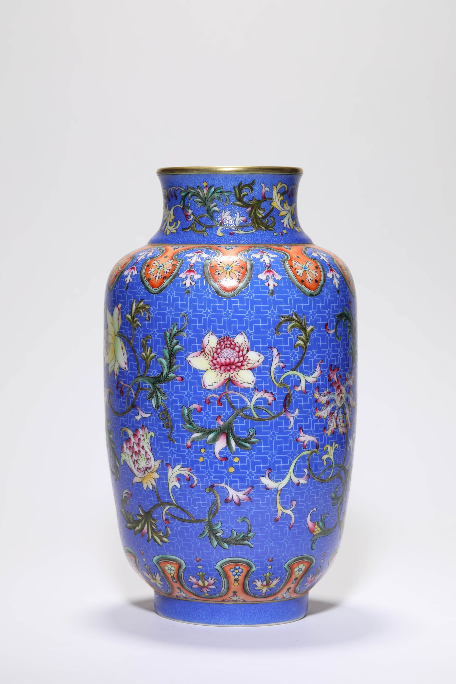 A YANGCAI 'FLORAL' LANTERN VASE (1 of 4)