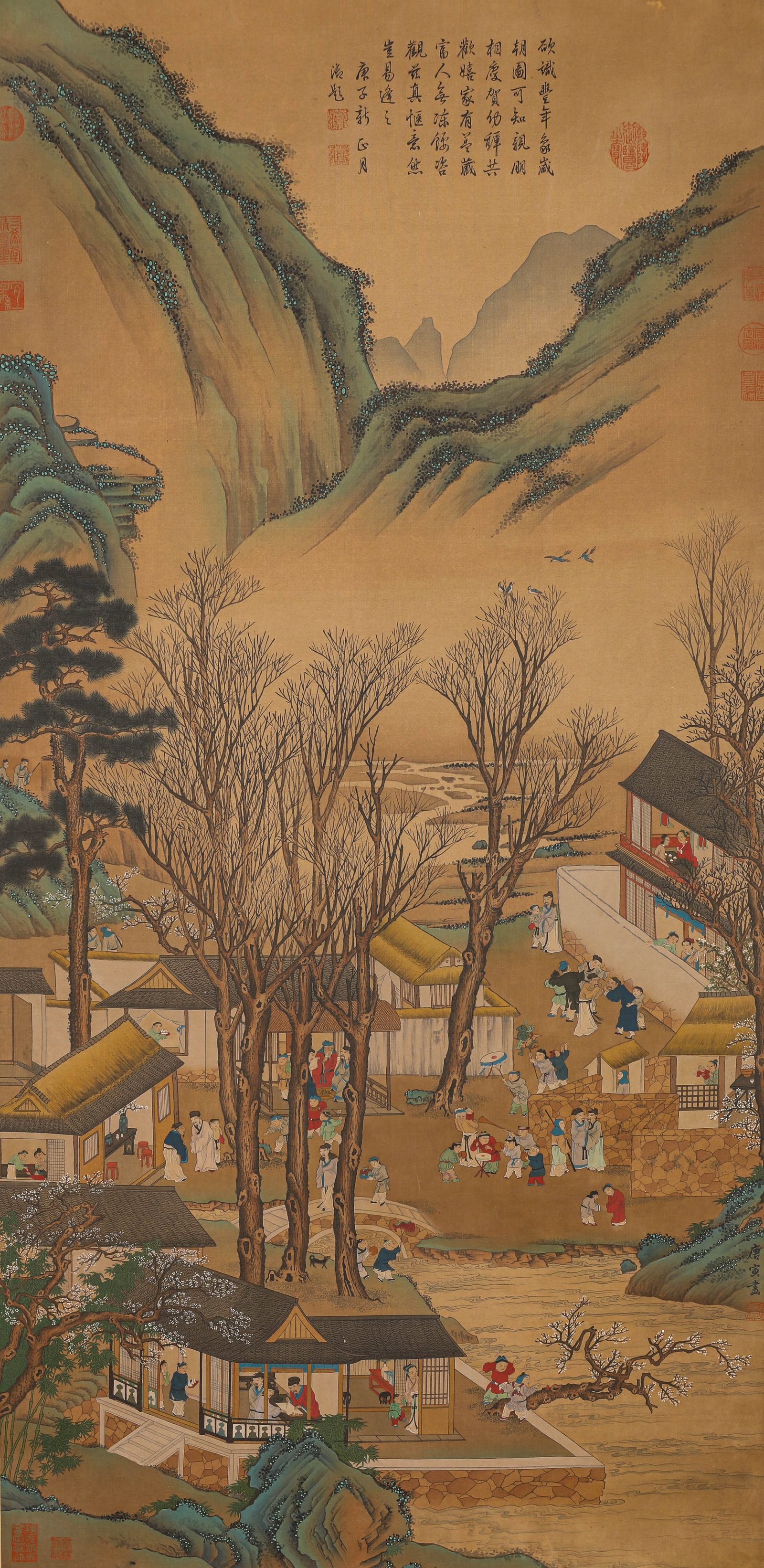 TANG YIN (1470-1524), ATTRIBUTED TO, FIGURE NARRATIVE: TANG YIN (1470-1524), ATTRIBUTED TO, FIGURE NARRATIVE Dimensions: Width: 66.0 cm (25.98 in) x Height: 135.0 cm (53.15 in). All measurements are approximate.