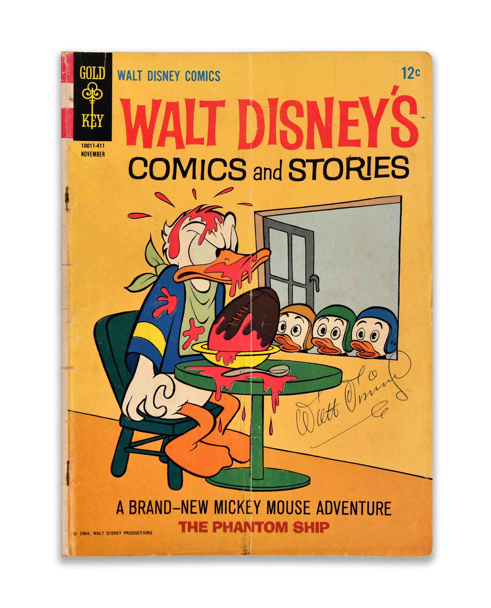 WALT DISNEY (1901-1966), WALT DISNEY'S COMICS AND STORIES: THE PHANTOM SHIP, SIGNED COMIC BOOK (1 of 3)