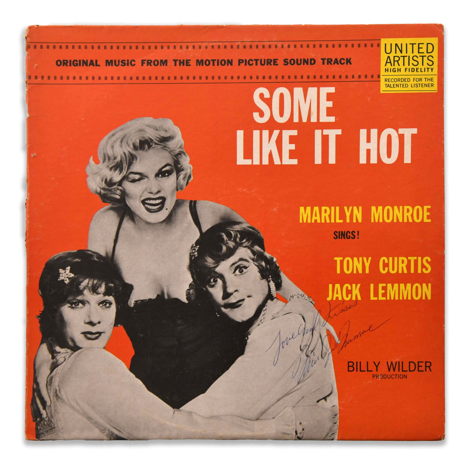 SOME LIKE IT HOT SOUNDTRACK LP SIGNED BY MARILYN MONROE, TONY CURTIS AND JACK LEMMON (1 of 5)