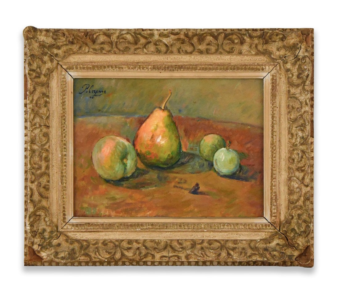 PAUL CEZANNE (1839-1906), OIL ON CANVAS: PAUL CEZANNE (1839-1906), OIL ON CANVAS Dimensions: Image size: 24.2 x 33.2 cm. All measured values are approximate. Outer frame size: 39.8 x 48.8 cm. All measured values are approximate. Provenance a