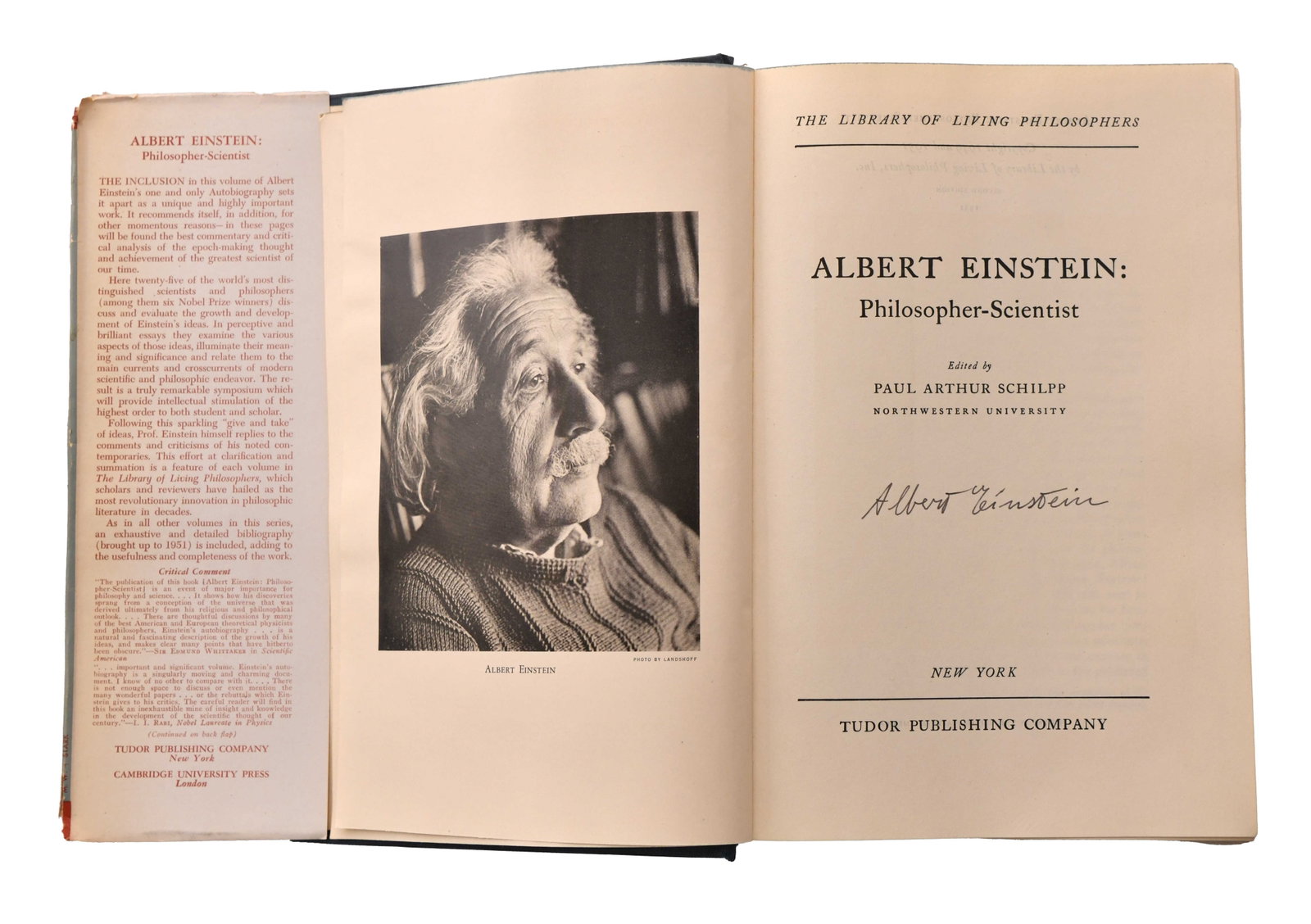ALBERT EINSTEIN SIGNED ALBERT EINSTEIN: PHILOSOPHER-SCIENTIST BOOK - 2