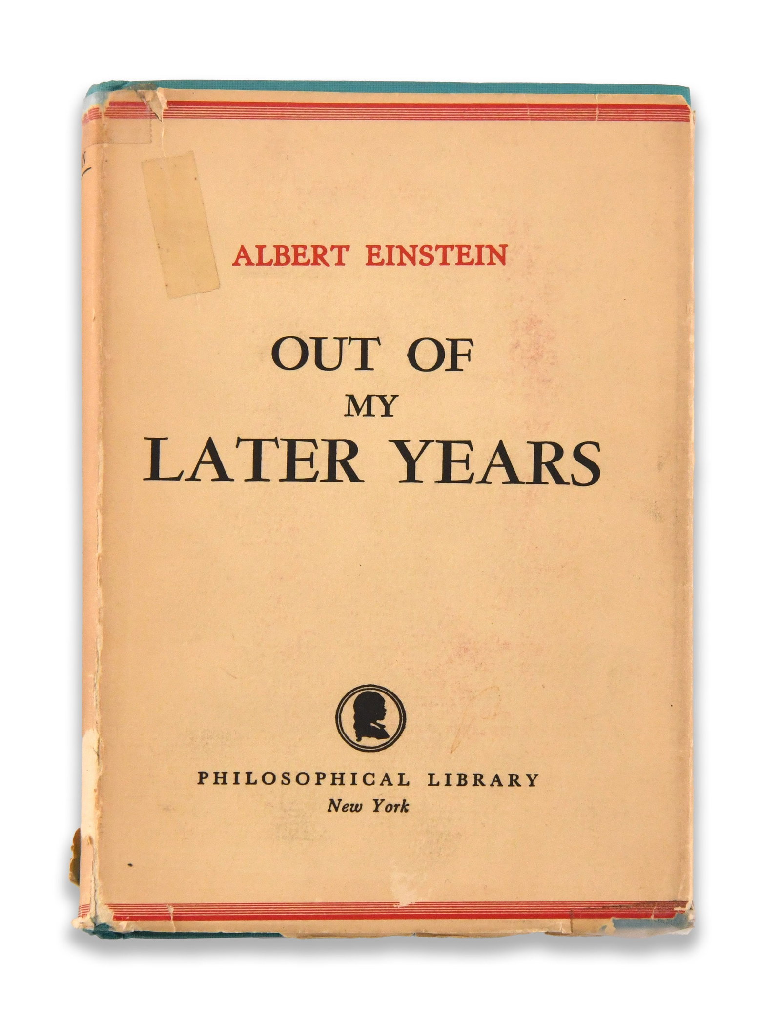 ALBERT EINSTEIN - SIGNED OUT OF MY LATER YEARS: ALBERT EINSTEIN - SIGNED OUT OF MY LATER YEARS Provenance and Authenticity: This lot is catalogued from photographs showing the signed book, the signed area, and the related structural details: