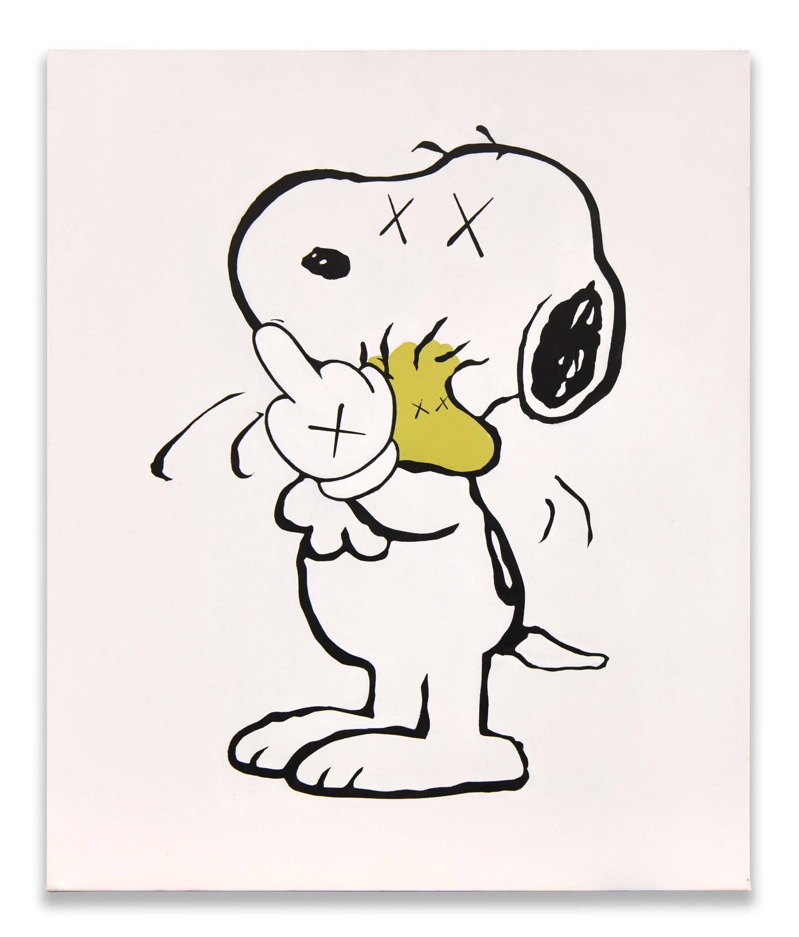 KAWS (B. 1974), ACRYLIC ON CANVAS: KAWS (B. 1974), ACRYLIC ON CANVAS Dimensions: Image size: 79 x 65 cm. All measured values are approximate. Provenance and Authenticity: For KAWS (b. 1974), Acrylic on Canvas, the provenance record
