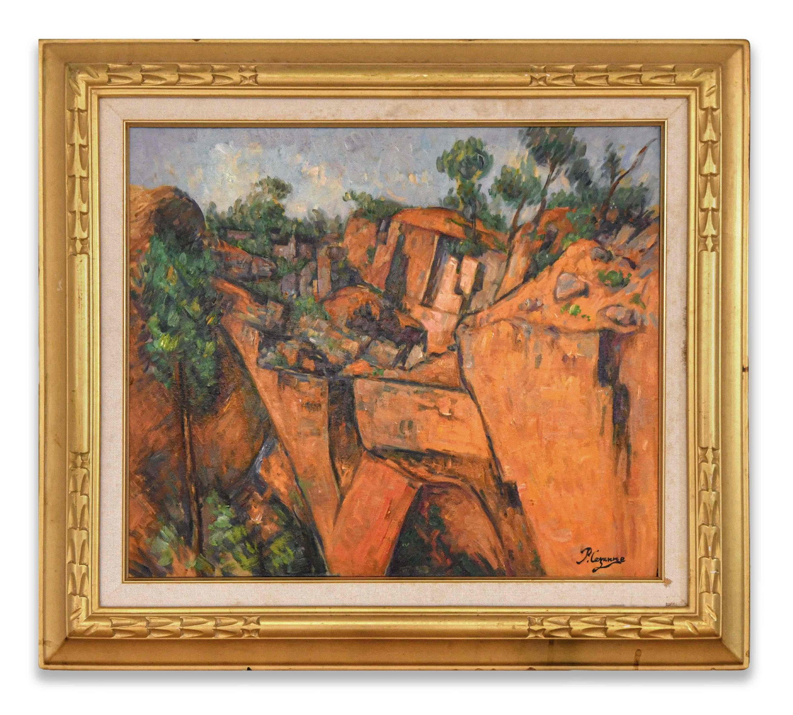 PAUL CEZANNE (1839-1906), OIL ON CANVAS: PAUL CEZANNE (1839-1906), OIL ON CANVAS Dimensions: Image size: 45.2 x 52 cm. All measured values are approximate. Outer frame size: 63 x 70.5 cm. All measured values are approximate. Provenance and