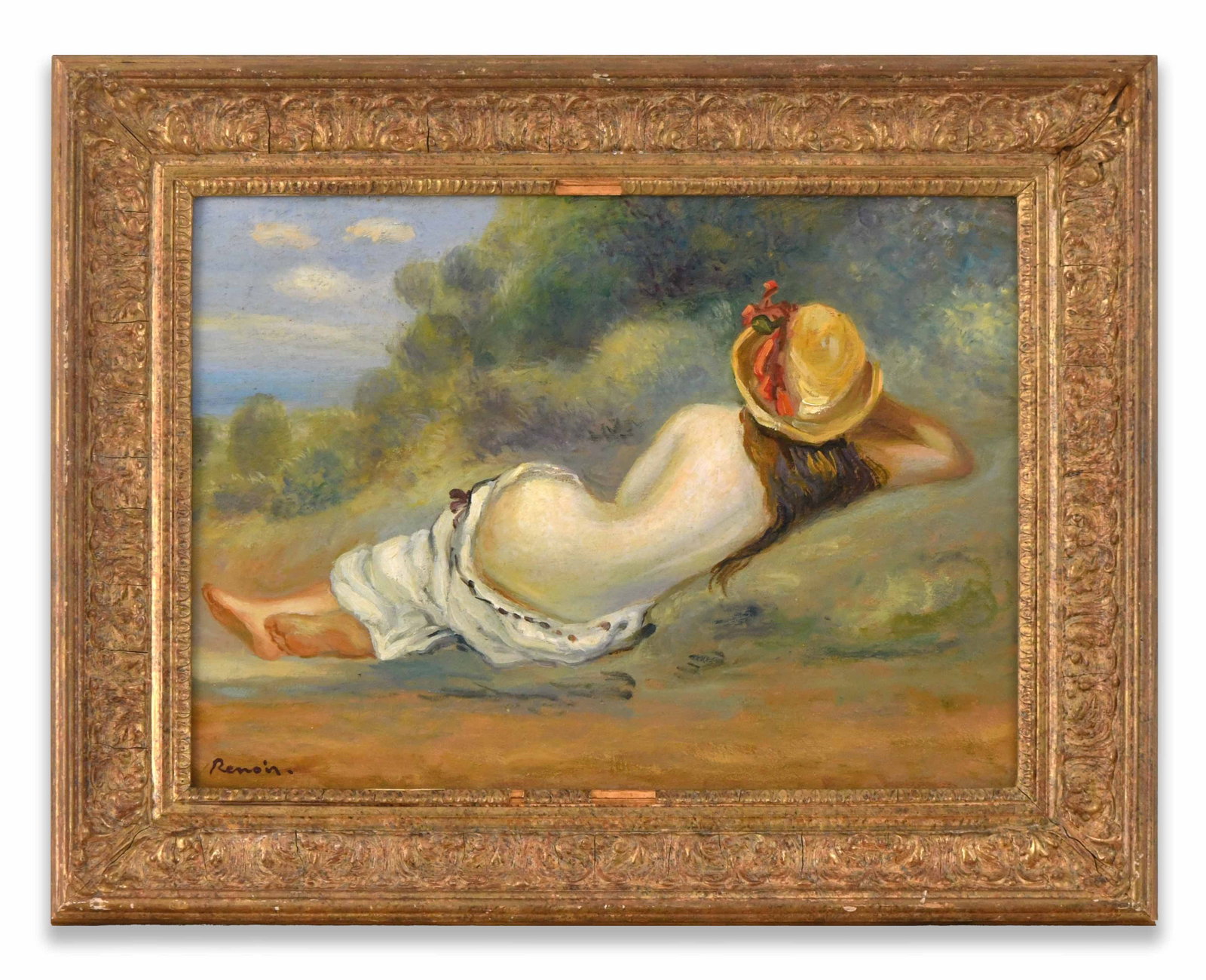 PIERRE-AUGUSTE RENOIR (1841-1919), OIL ON CANVAS: PIERRE-AUGUSTE RENOIR (1841-1919), OIL ON CANVAS Dimensions: Image size: 40.4 x 56.1 cm. All measured values are approximate. Outer frame size: 57 x 72 cm. All measured values are approximate. Provena