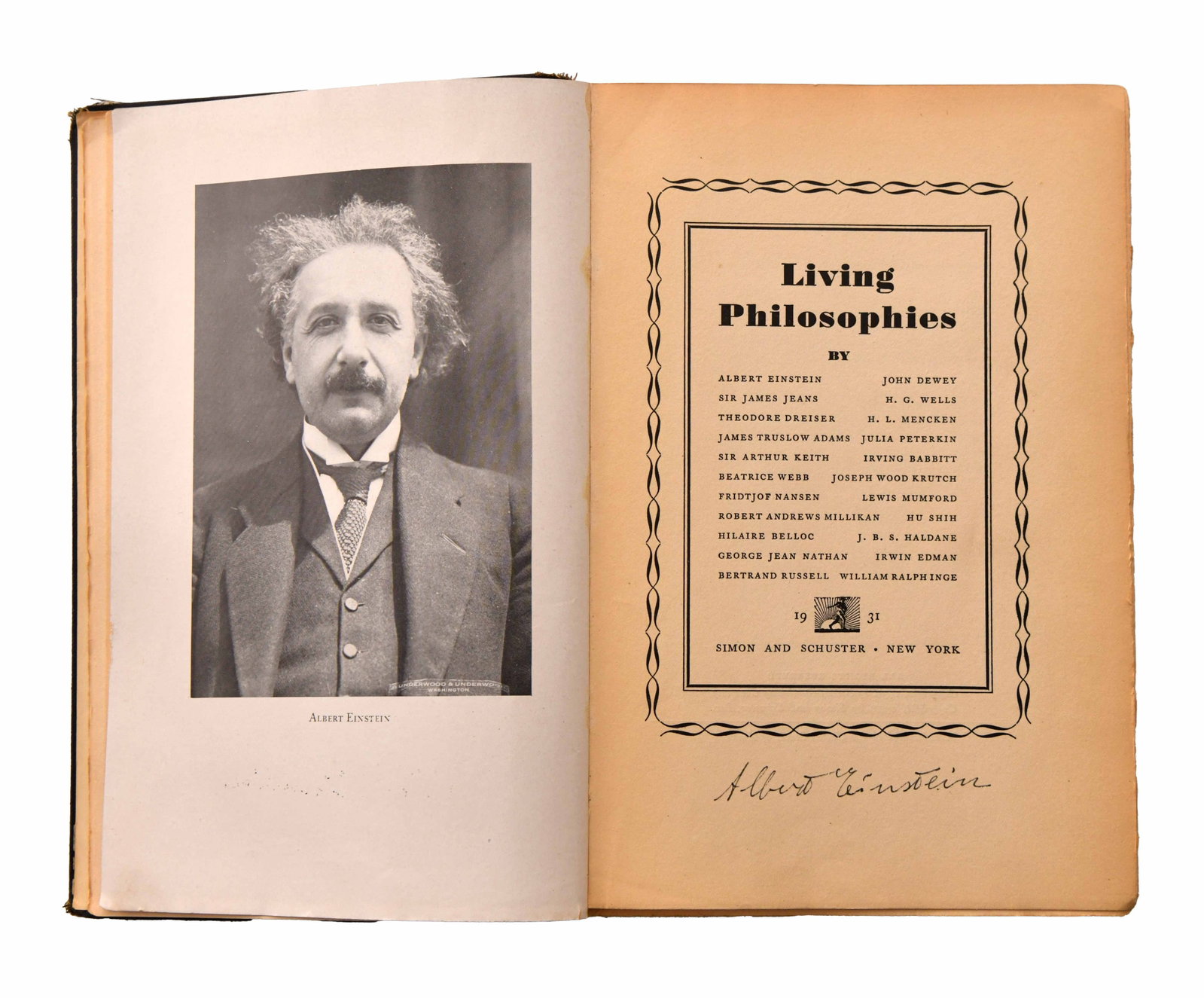 ALBERT EINSTEIN SIGNED LIVING PHILOSOPHIES BOOK - 2