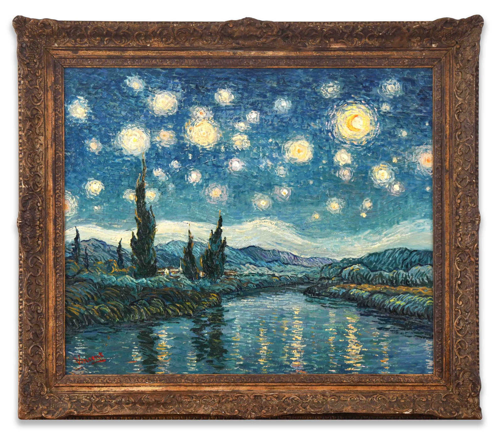 VINCENT VAN GOGH (1853-1890), OIL ON CANVAS: VINCENT VAN GOGH (1853-1890), OIL ON CANVAS Dimensions: Image size: 60 x 73 cm. All measured values are approximate. Outer frame size: 77.2 x 89.7 cm. All measured values are approximate. Provenance a