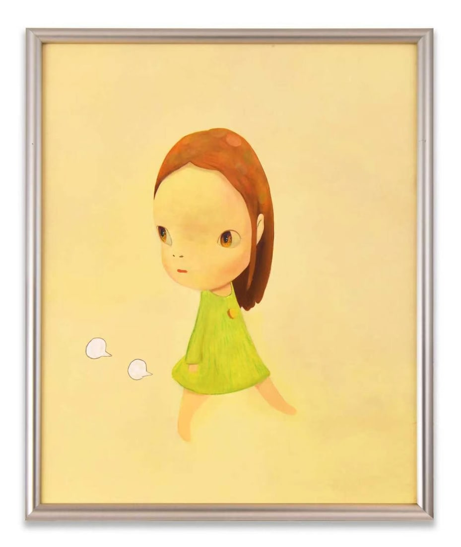 YOSHITOMO NARA (B. 1959), ACRYLIC ON WOOD PANEL: YOSHITOMO NARA (B. 1959), ACRYLIC ON WOOD PANEL Dimensions: Image size: 91 x 72.6 cm. All measured values are approximate. Outer frame size: 96.4 x 78.2 cm. All measured values are approximate.