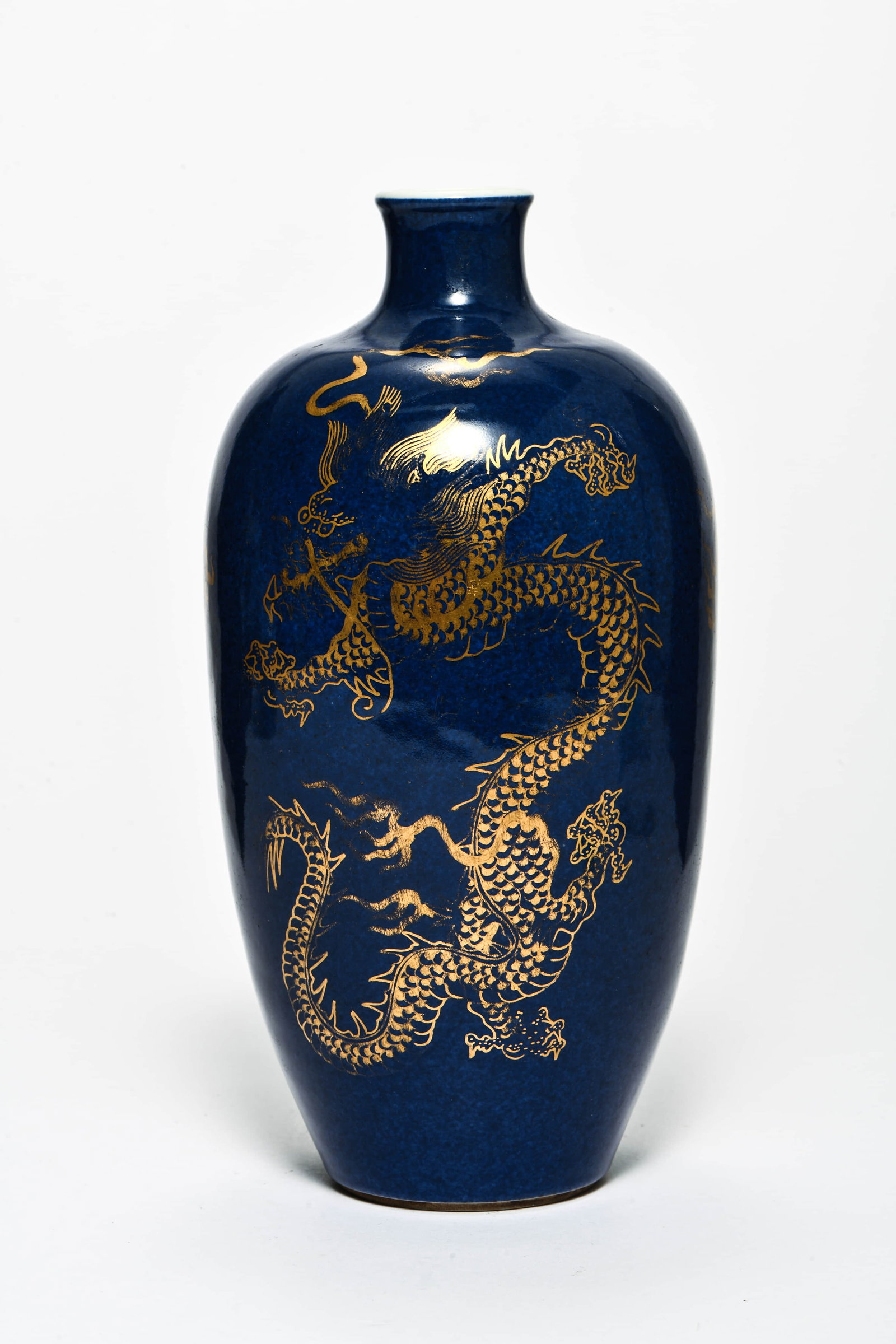 A SKY-BLUE GLAZED WITH GILT - 2