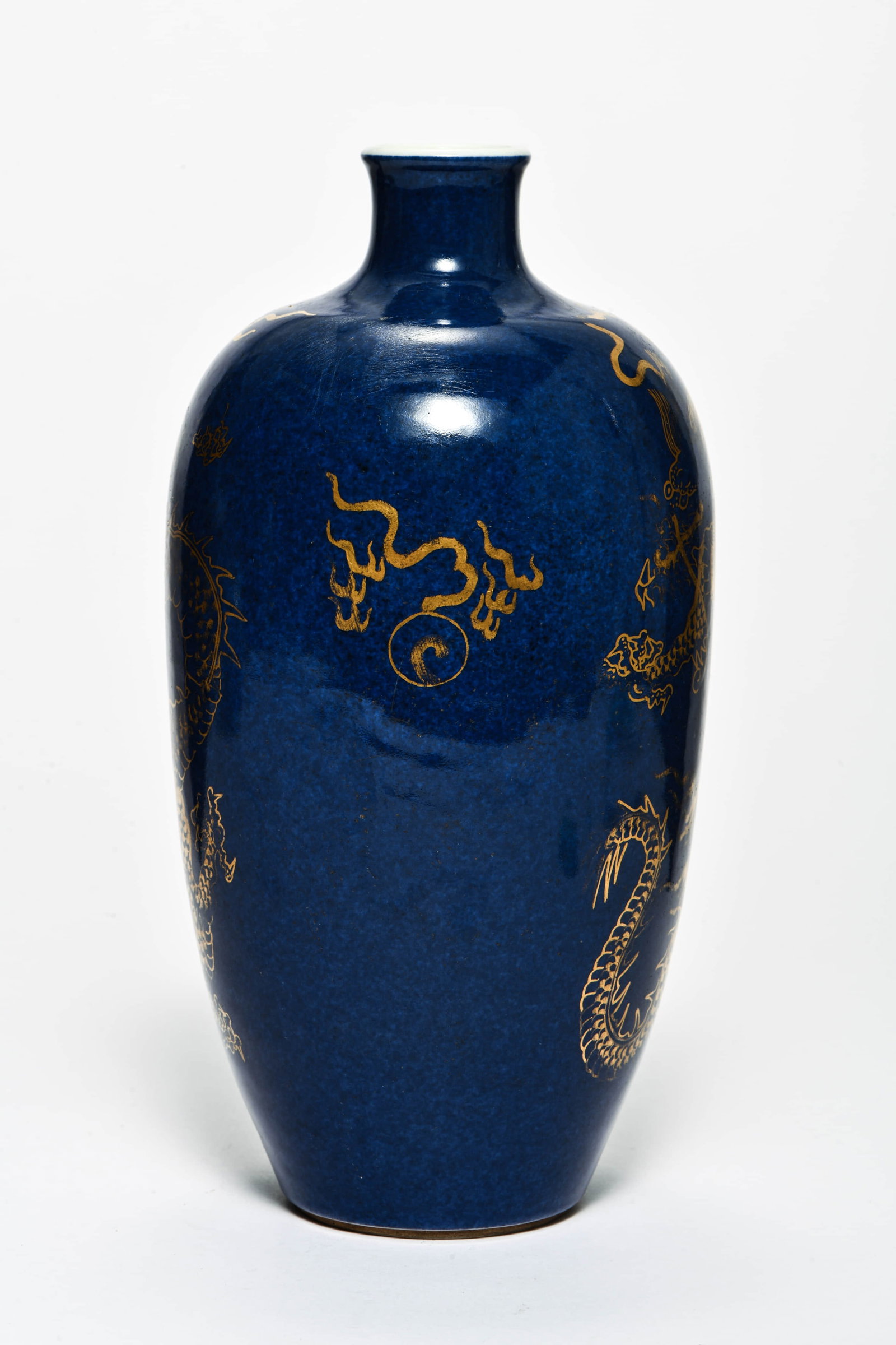 A SKY-BLUE GLAZED WITH GILT - 4