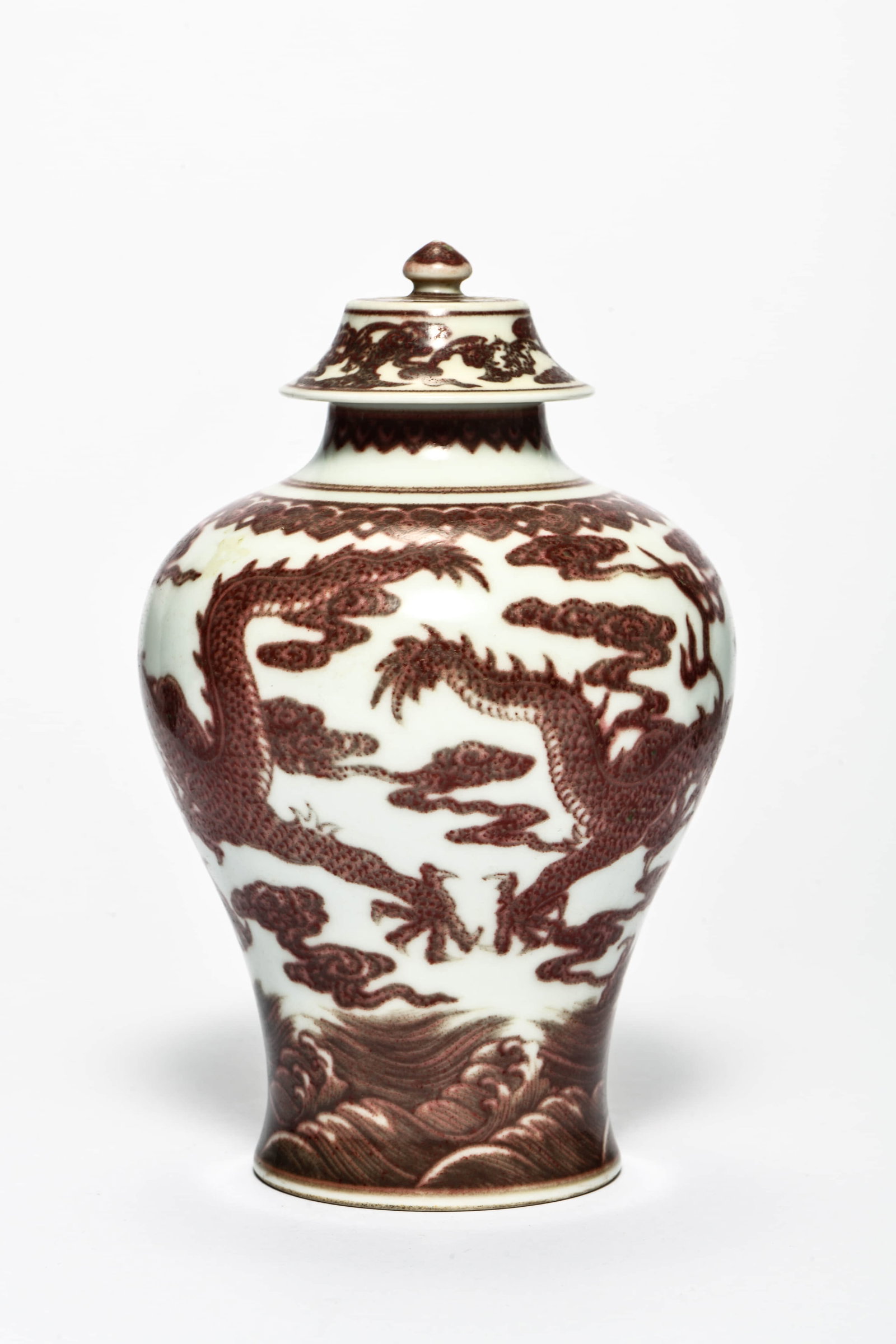 AN IRON-RED 'PINE TREE' COVERED JAR - 3