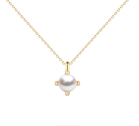 PEARL PENDANT NECKLACE: PEARL PENDANT NECKLACE Description: A pearl pendant necklace with a delicate chain and single drop pendant. The catalogue should note chain condition, pendant mount, pearl surface and metal content.