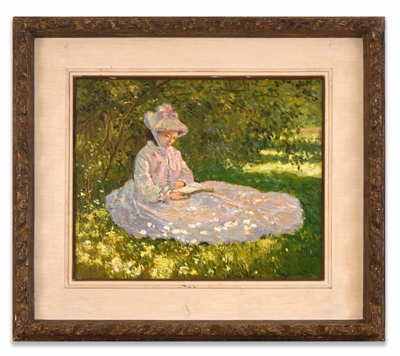 CLAUDE MONET (1840-1926), ATTRIBUTED TO, OIL ON CANVAS: CLAUDE MONET (1840-1926), ATTRIBUTED TO, OIL ON CANVAS Dimensions: Image size: 53.4 x 65 cm. All measured values are approximate. Outer frame size: 84.6 x 96.5 cm. All measured values are