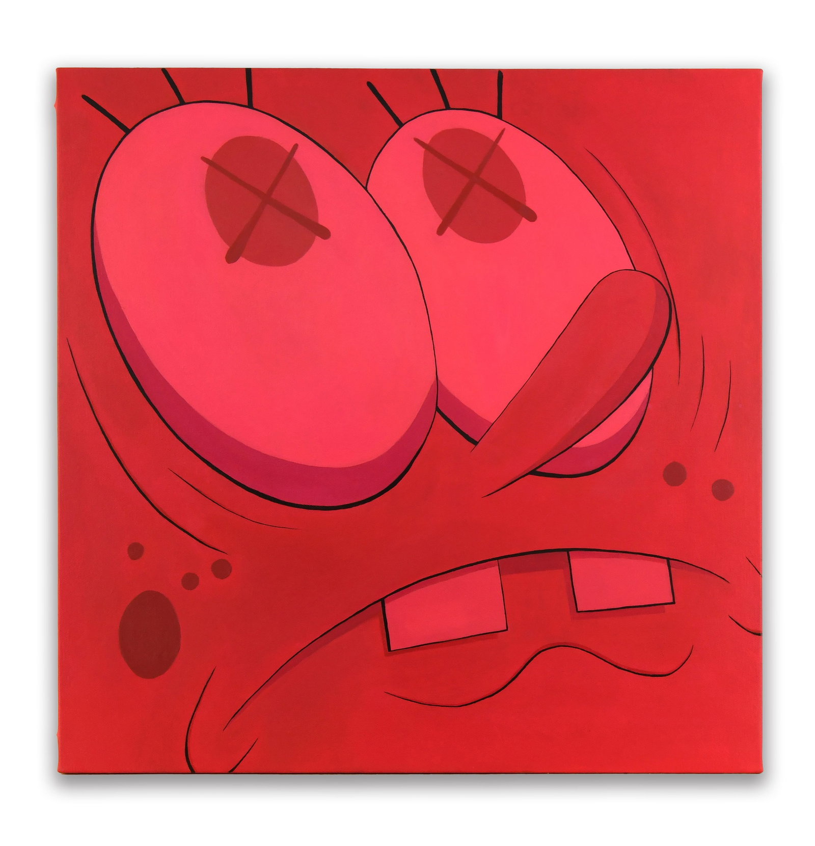 KAWS (1974- ), ATTRIBUTED TO, ACRYLIC ON CANVAS: KAWS (1974- ), ATTRIBUTED TO, ACRYLIC ON CANVAS Dimensions: Image size: 80 x 80 cm. All measured values are approximate. Provenance and Authenticity: This painting is presented in the manner and style