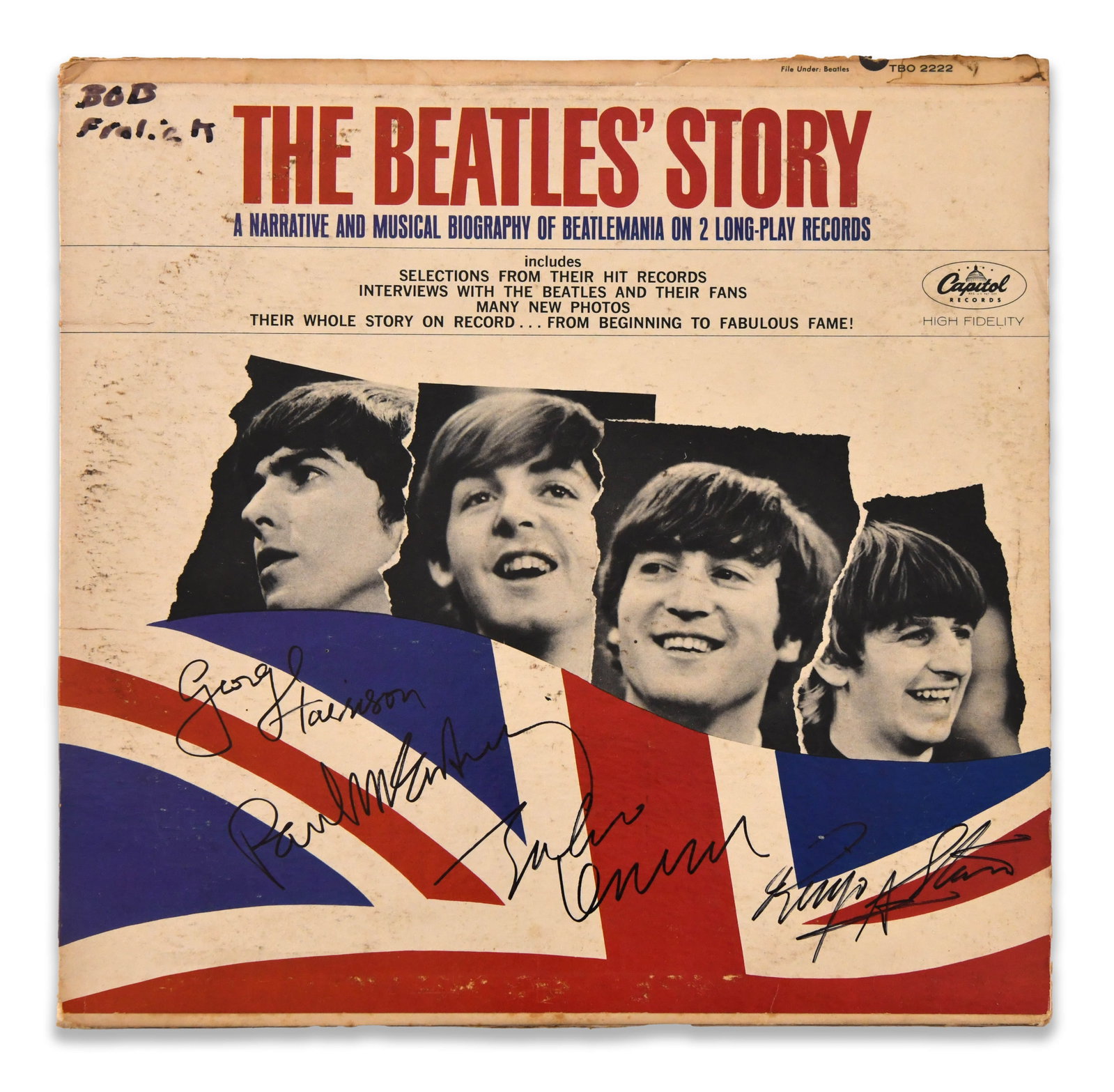 THE BEATLES - SIGNED THE BEATLES' STORY DOUBLE LP: THE BEATLES - SIGNED THE BEATLES' STORY DOUBLE LP Provenance and Authenticity: The lot is documented by the complete photographic record supplied for catalogue review, including views of the The
