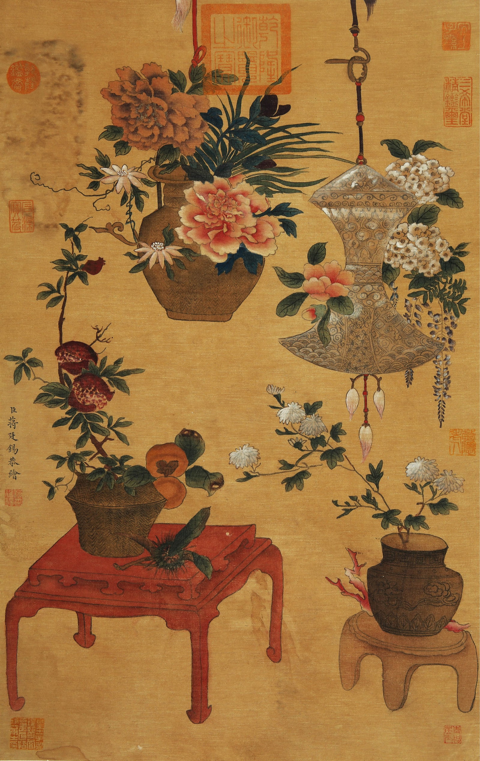 JIANG TINGXI (1669-1732), ATTRIBUTED TO, SCHOLAR'S OBJECTS: JIANG TINGXI (1669-1732), ATTRIBUTED TO, SCHOLAR'S OBJECTS Dimensions: Length: 65 cm (25.59 in.), Width: 41 cm (16.14 in.). All measurements are approximate.