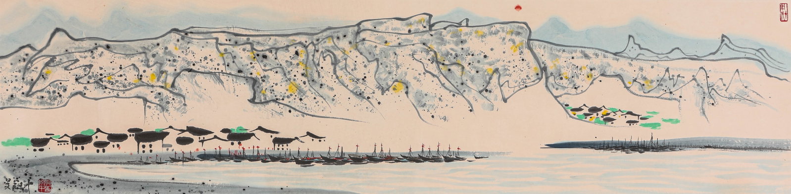 WU GUANZHONG (1919-2010), ATTRIBUTED TO, LANDSCAPE: WU GUANZHONG (1919-2010), ATTRIBUTED TO, LANDSCAPE Dimensions: Length: 34 cm (13.39 in.), Width: 137 cm (53.94 in.). All measurements are approximate.