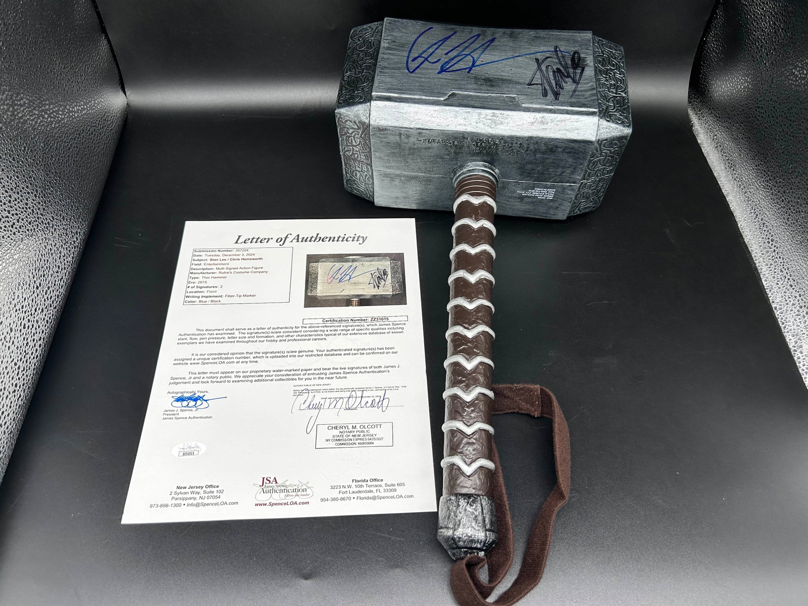 STAN LEE AND THOR DUAL-SIGNED PROP (1 of 2)