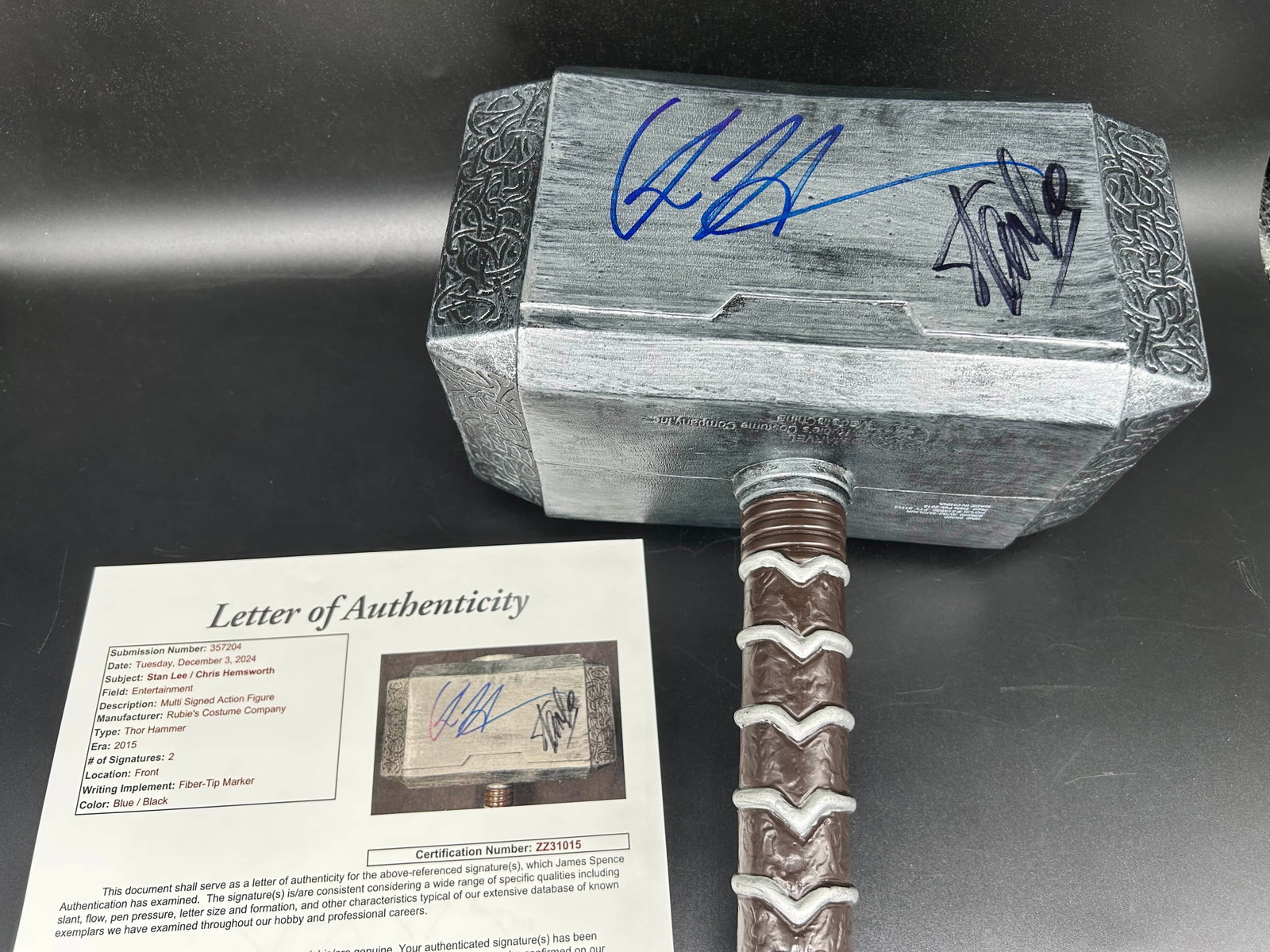 STAN LEE AND THOR DUAL-SIGNED PROP - 2