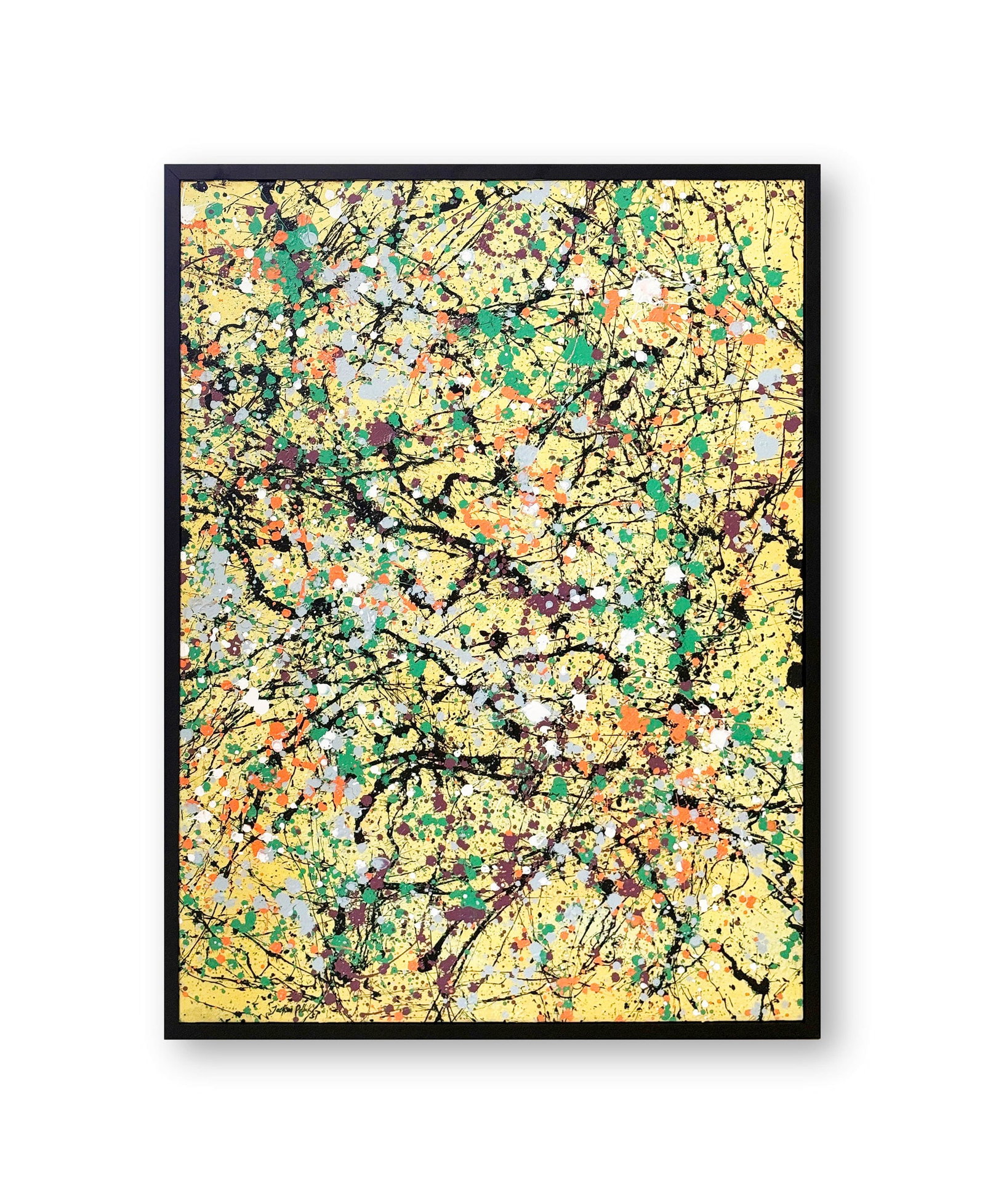 JACKSON POLLOCK (1912-1956), ATTRIBUTED TO, OIL ON CANVAS: JACKSON POLLOCK (1912-1956), ATTRIBUTED TO, OIL ON CANVAS Signed (lower left) Image Size: 46 by 34 inches (117.5 by 86.5cm) All measurements are approximate.?Framed dimensions:48 by 36 in (122 by