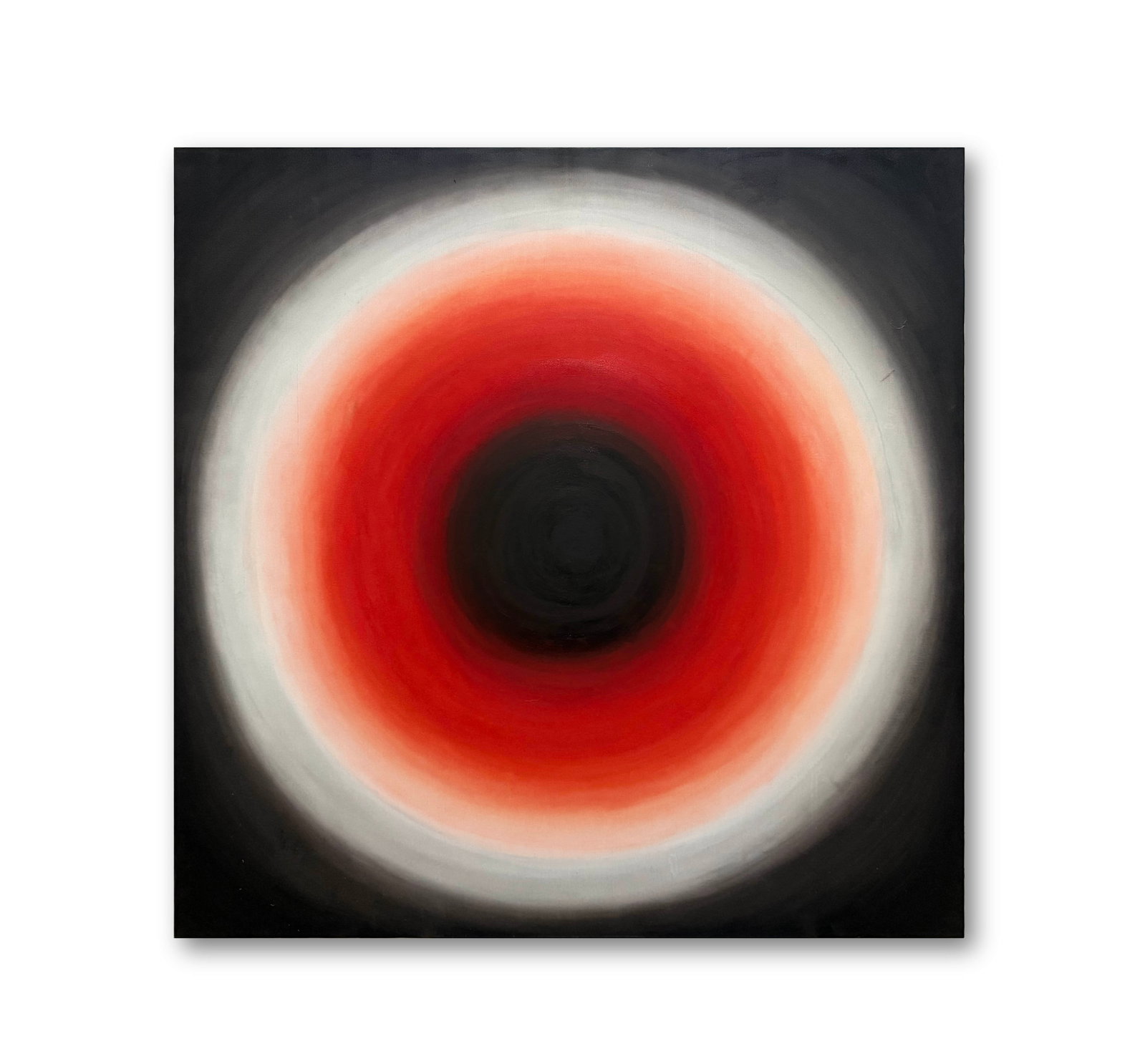WOJCIECH FANGOR (1922-2015), ATTRIBUTED TO, OIL ON CANVAS: WOJCIECH FANGOR (1922-2015), ATTRIBUTED TO, OIL ON CANVAS Signed (reverse) Image Size: 43 1/2 by 43 1/2 inches (110 by 110 cm) All measurements are approximate. Wojciech Fangor (1922-2015) was a