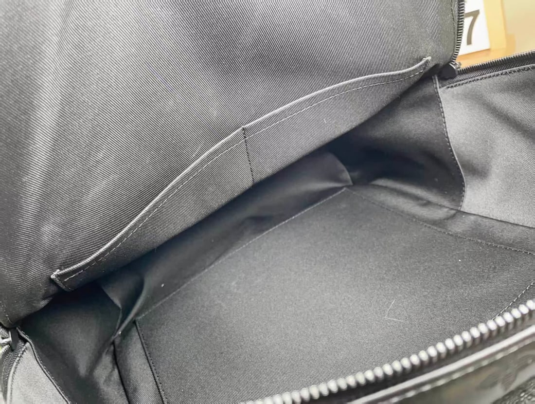 LOUIS VUITTON BLACK EMBOSSED MONOGRAM BACKPACK - 4