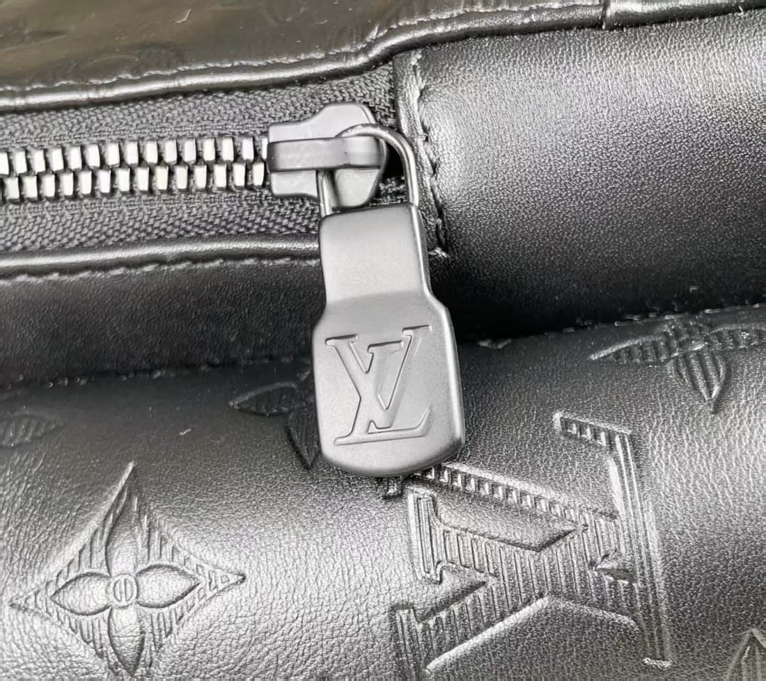 LOUIS VUITTON BLACK EMBOSSED MONOGRAM BACKPACK - 8