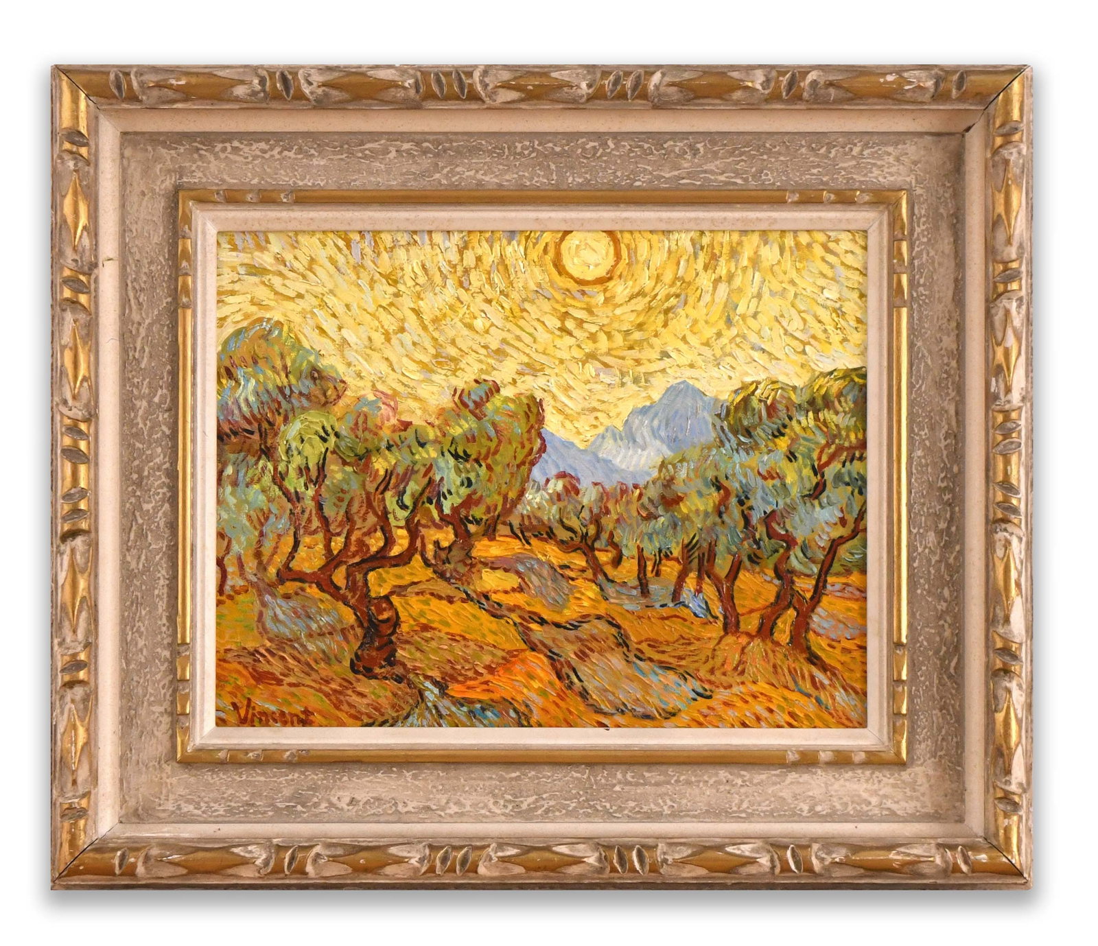 VINCENT VAN GOGH (1853-1890), ATTRIBUTED TO, OIL ON CANVAS: VINCENT VAN GOGH (1853-1890), ATTRIBUTED TO, OIL ON CANVAS Dimensions: Image size: 32.2 x 41 cm. All measured values are approximate. Outer frame size: 50.6 x 59.7 cm. All measured values are approxim