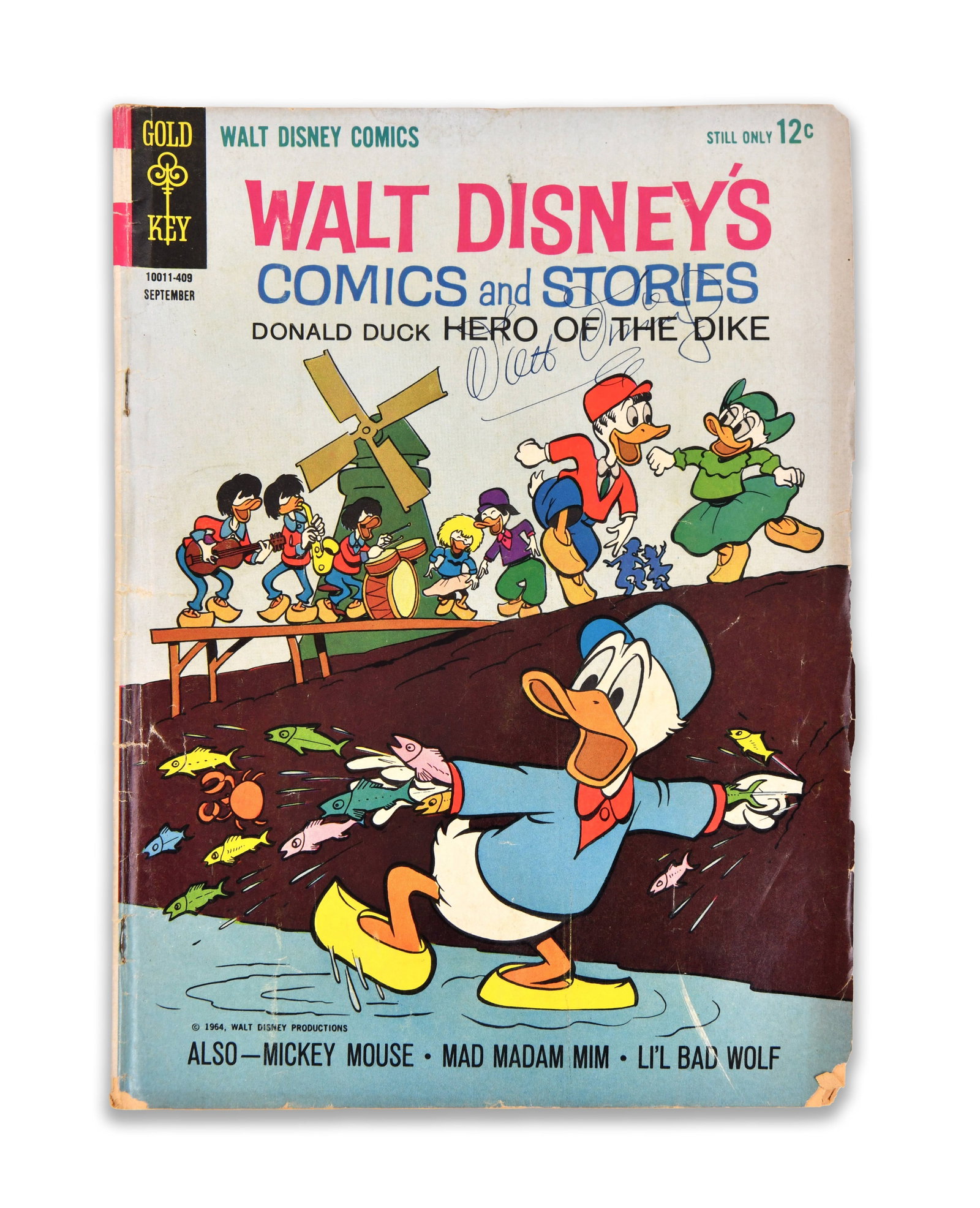 WALT DISNEY (1901-1966), WALT DISNEY'S COMICS AND STORIES SEPTEMBER 1964 ISSUE: WALT DISNEY (1901-1966), WALT DISNEY'S COMICS AND STORIES SEPTEMBER 1964 ISSUE Signature: Walt Disney Description: A vintage issue of Walt Disney's Comics and Stories, published in September 1964 by G