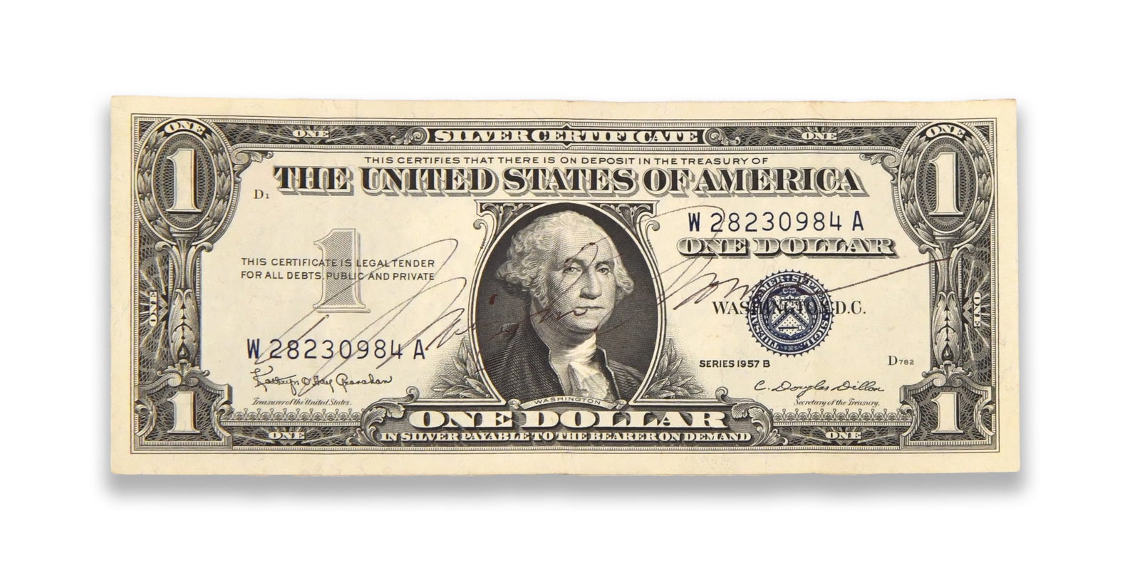 MARILYN MONROE (1926-1962), 1957 UNITED STATES ONE DOLLAR SILVER CERTIFICATE (1 of 2)