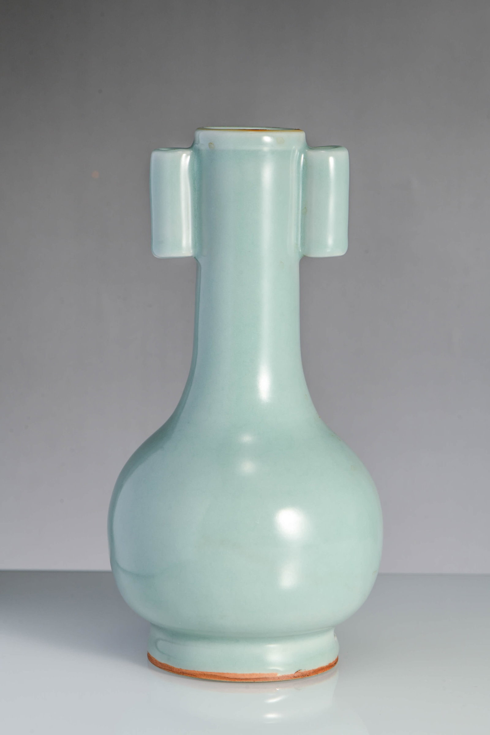 A PALE CELADON-GLAZED VASE - 2
