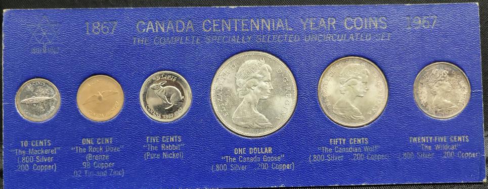 Canada Centennial Year Coins 1867 1967 (1 of 7)