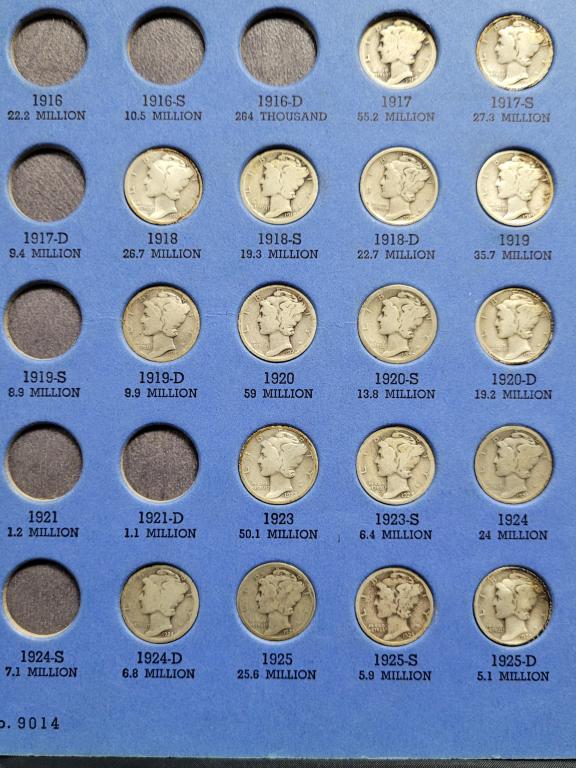 Mercury Head Dime Collection 1916-1946 Incomplete (1 of 3)