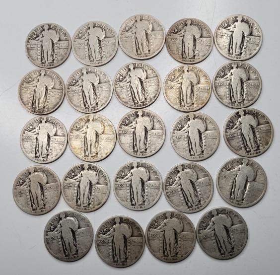 24 Assorted Dates Standing Liberty Quarters (1 of 12)