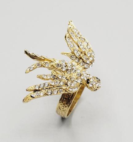 Miss Ellie NYC  Soaring Bird Ring Beautiful Vintage look gold tone and rhinestone ring. Adjustable (1 of 7)