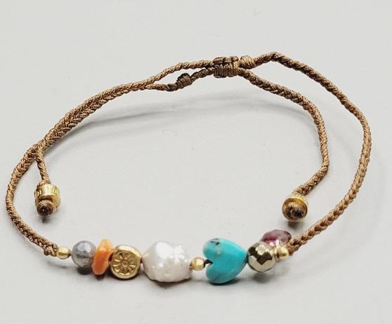 Chan Luu Braided Cord Pearl and Gem Stone Bracelet Unique handmade bracelets collection is a wide (1 of 5)