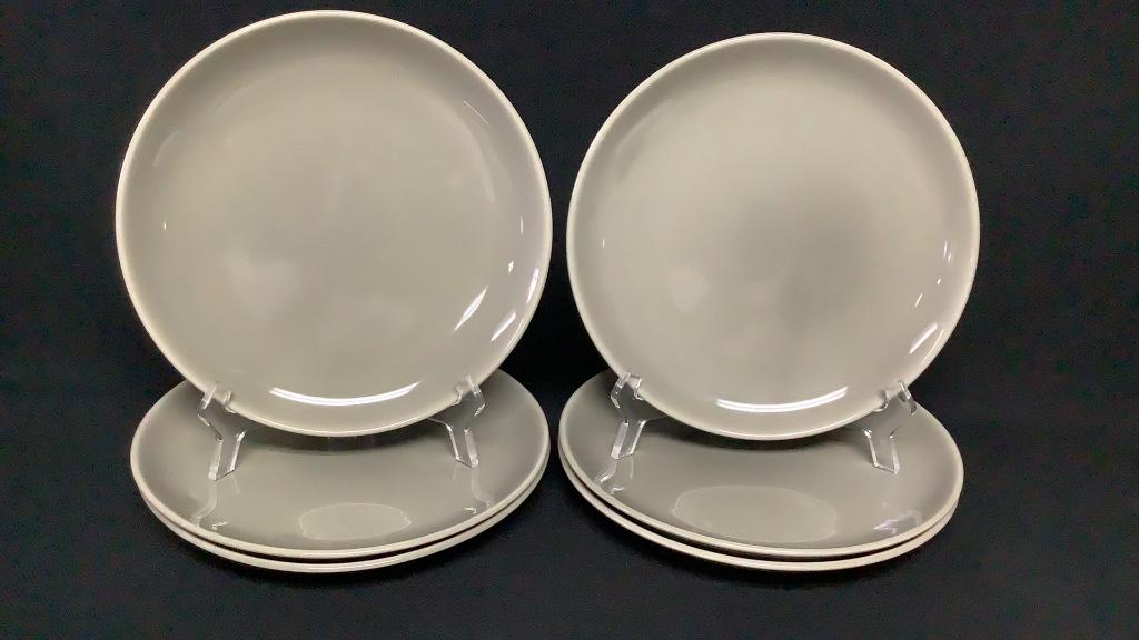 Russel Wright Iroquois Oyster 9" Plates #1 Type: Dinnerware Materials: Ceramic Marked: Russel Wright (1 of 3)