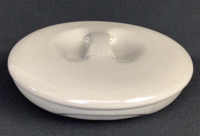 Russel Wright Iroquois Oyster Covered Divided Dish Type: Dinnerware Materials: Ceramic Marked: (1 of 4)