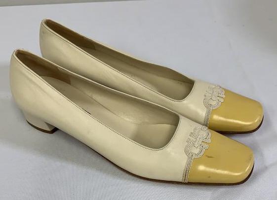 SALVATORE FERRAGAMO  Low Heel Pump Brand: SALVATORE FERRAGAMO  Style: Low Heel Pump Color: Creamy (1 of 7)