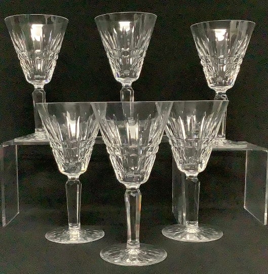 Waterford Crystal Glenmore Wine Glasses Origin: Private estate Material: Crystal Measures: 6.25": Origin: Private estate Material: Crystal Measures: 6.25" tall Condition: Very good vintage condition.