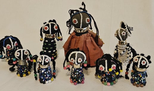 Small Beaded African Ndebele Dolls 3 Origin: Private Estate Material: Beaded Measures: Assorted (1 of 4)