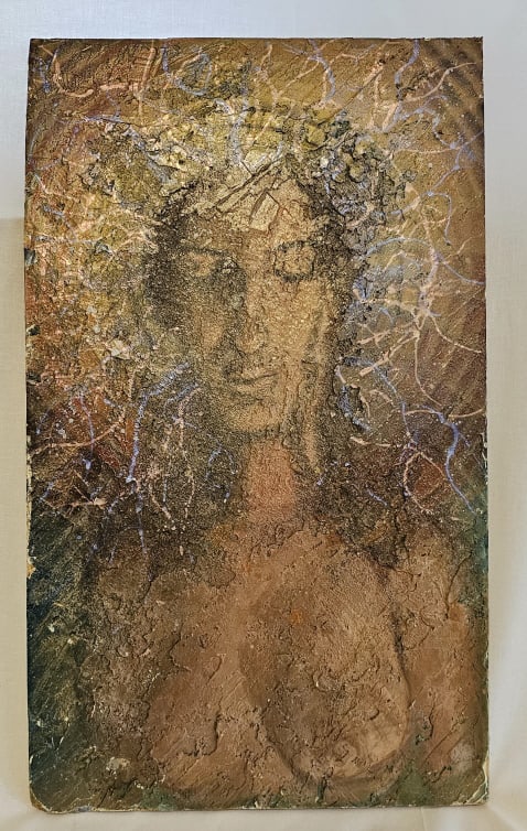 Mixed Media Figure Painting ARTIST: Unknown TITLE: Untitled MEDIUM: Mixed Media on Board ART SIZE: (1 of 4)