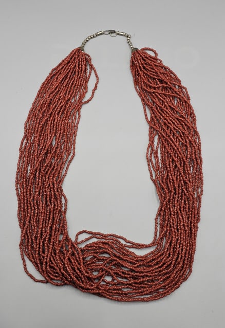 African Zulu Multi Strand Beaded Necklace Necklace measures 30" (1 of 8)