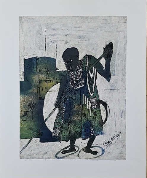 Spray Painting on Rice Paper Nigeria ARTIST: Signed TITLE: Nigeria MEDIUM: Spray Painting on Rice (1 of 16)